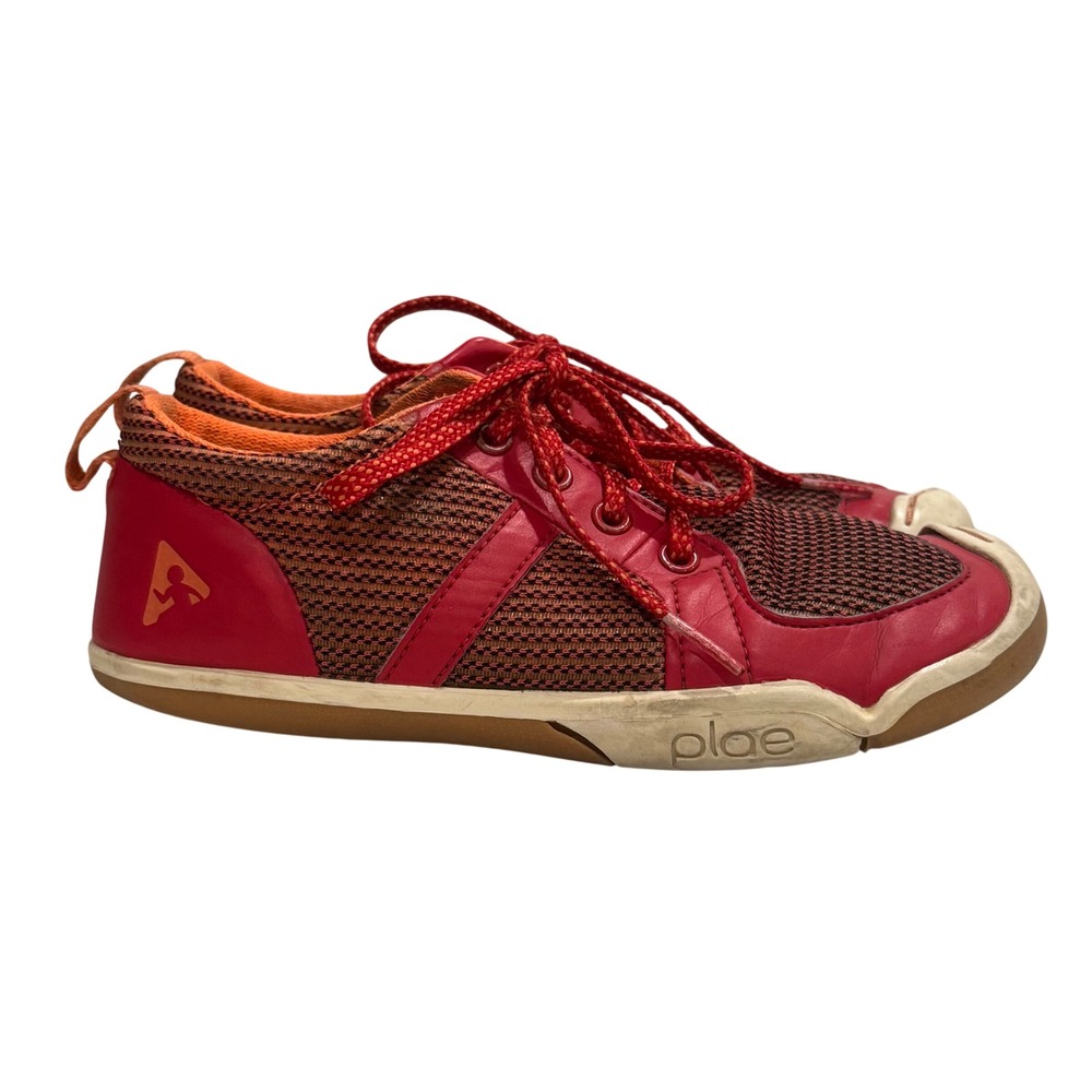 Plae‎ Miles Sneakers Kids 13.5 Red Orange Mesh Leather Low Top Athletic School